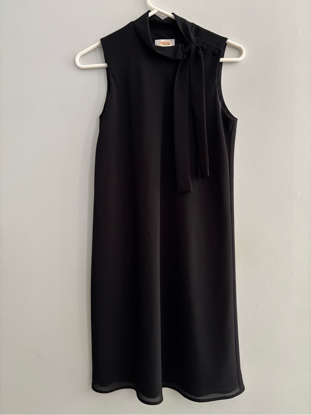 VTG Talbots Jackie O Style Sleeveless Black Dress Party Bow Vintage NWT Size 12